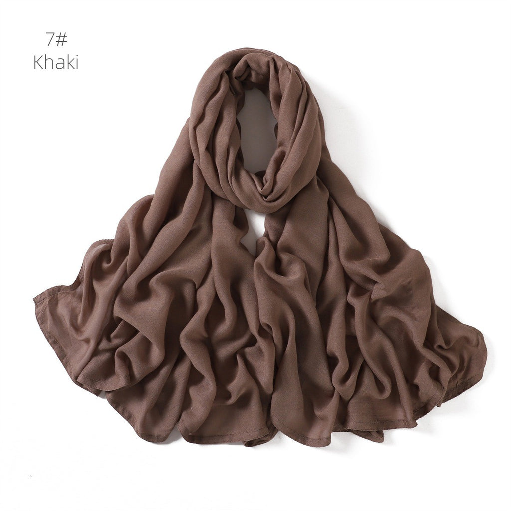 Solid Color Viscose Cotton Scarf for Muslim Women (One)