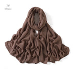 Solid Color Viscose Cotton Scarf for Muslim Women (One)
