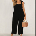 Women's Casual Loose Linen Cotton Backless Dress