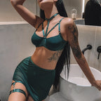 2022 Women's Fashion Breathable Mesh Lingerie Set