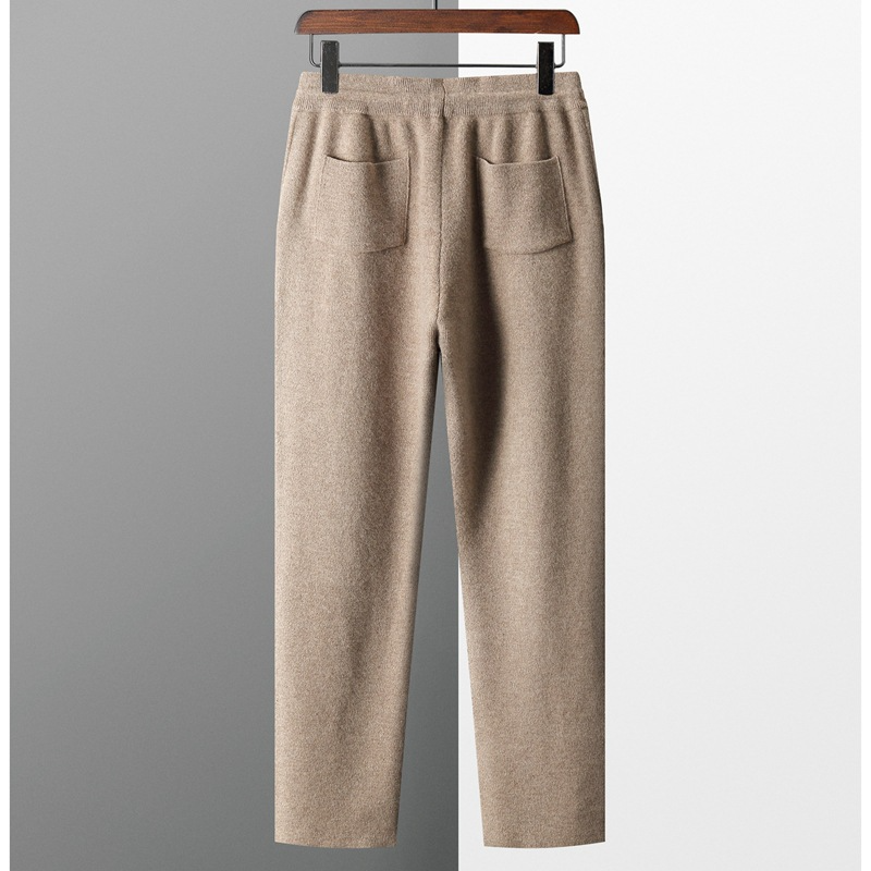 Casual Wool Straight-Leg Pants