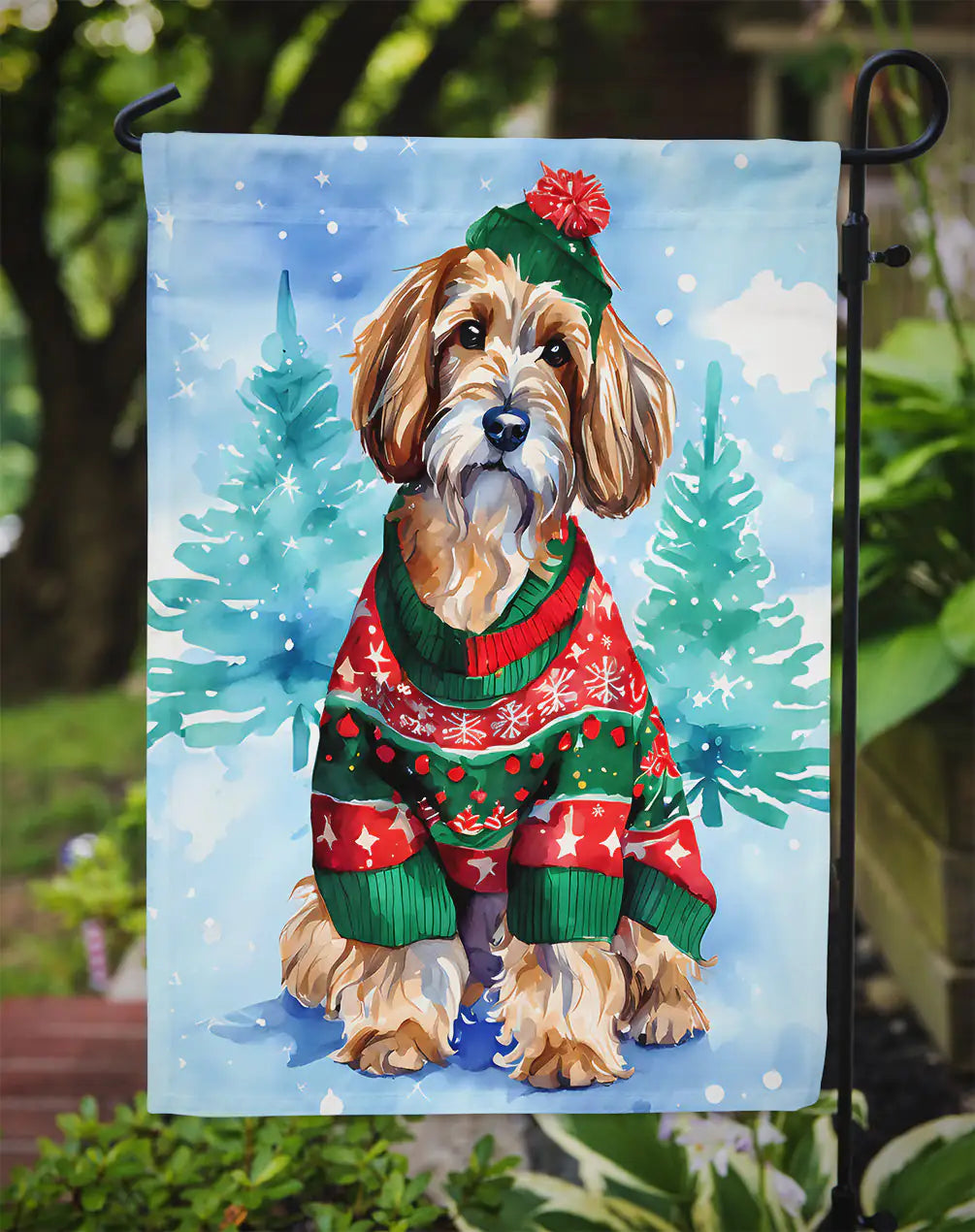 Petit Basset Griffon Vendeen Christmas Garden Flag