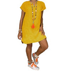 Women's Short Sleeve V-Neck Dress for Autumn/Summer