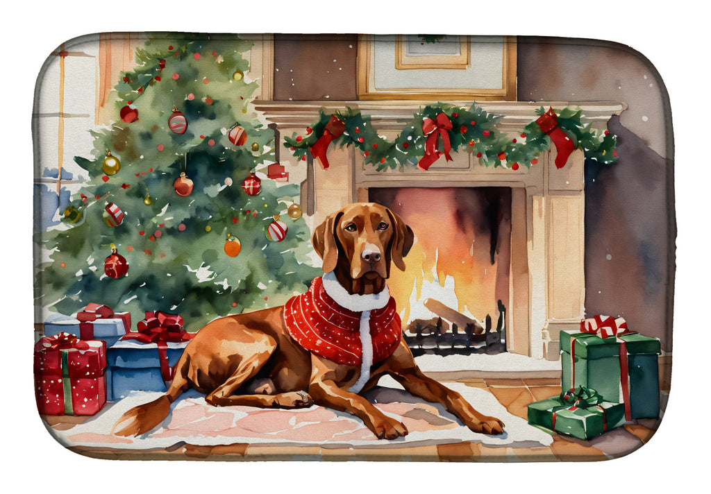Vizsla Cozy Christmas Dish Drying Mat