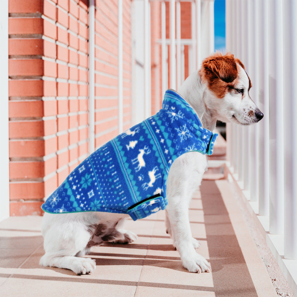 Double-Sided Christmas Polar Fleece Dog Jacket