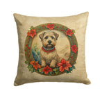 Glen of Imaal Terrier Christmas Flowers Throw Pillow