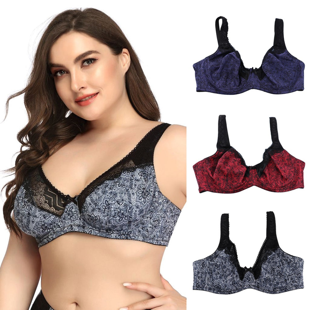 Ultra-Thin Oversized Printed Sexy Lace Bra