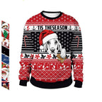 Women's Christmas Animal Print Round Neck Sweater