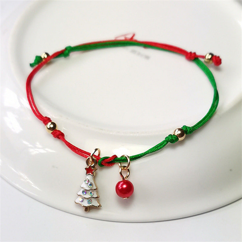 Hand-woven Christmas Ornaments Bracelet for Women