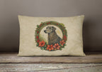 Scottish Deerhound Christmas Flowers Throw Pillow