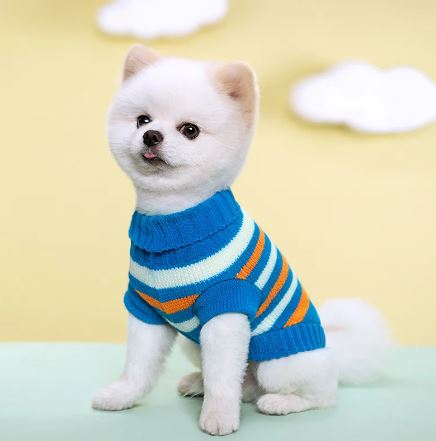 Striped Floral Pet Sweater