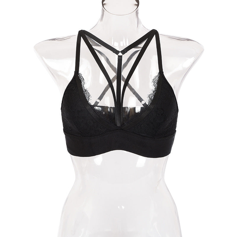 Lace Trim Strappy Bralette