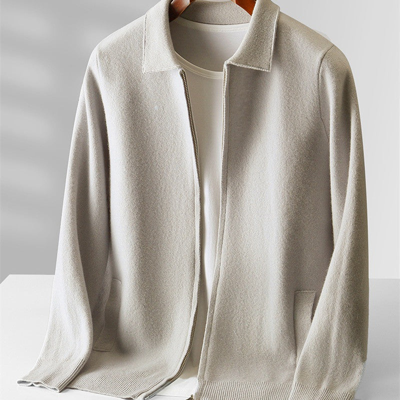 Men's Wool Knit Cardigan for Autumn and Winter