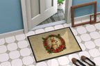 Corgi Christmas Flowers Doormat