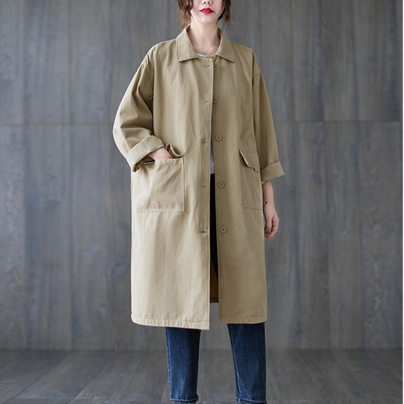 2023 Autumn Loose Single Breasted Trench Coat for Women