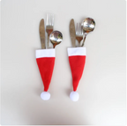 Christmas Hat Knife and Fork Holder Sleeve | Embroidered Cap