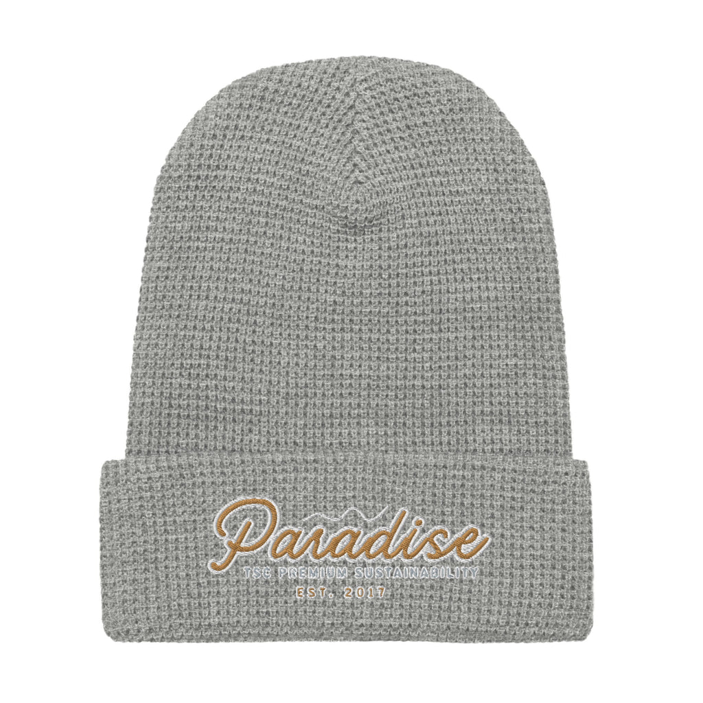 Premium Paradise Waffle Beanie | Embroidered Cap
