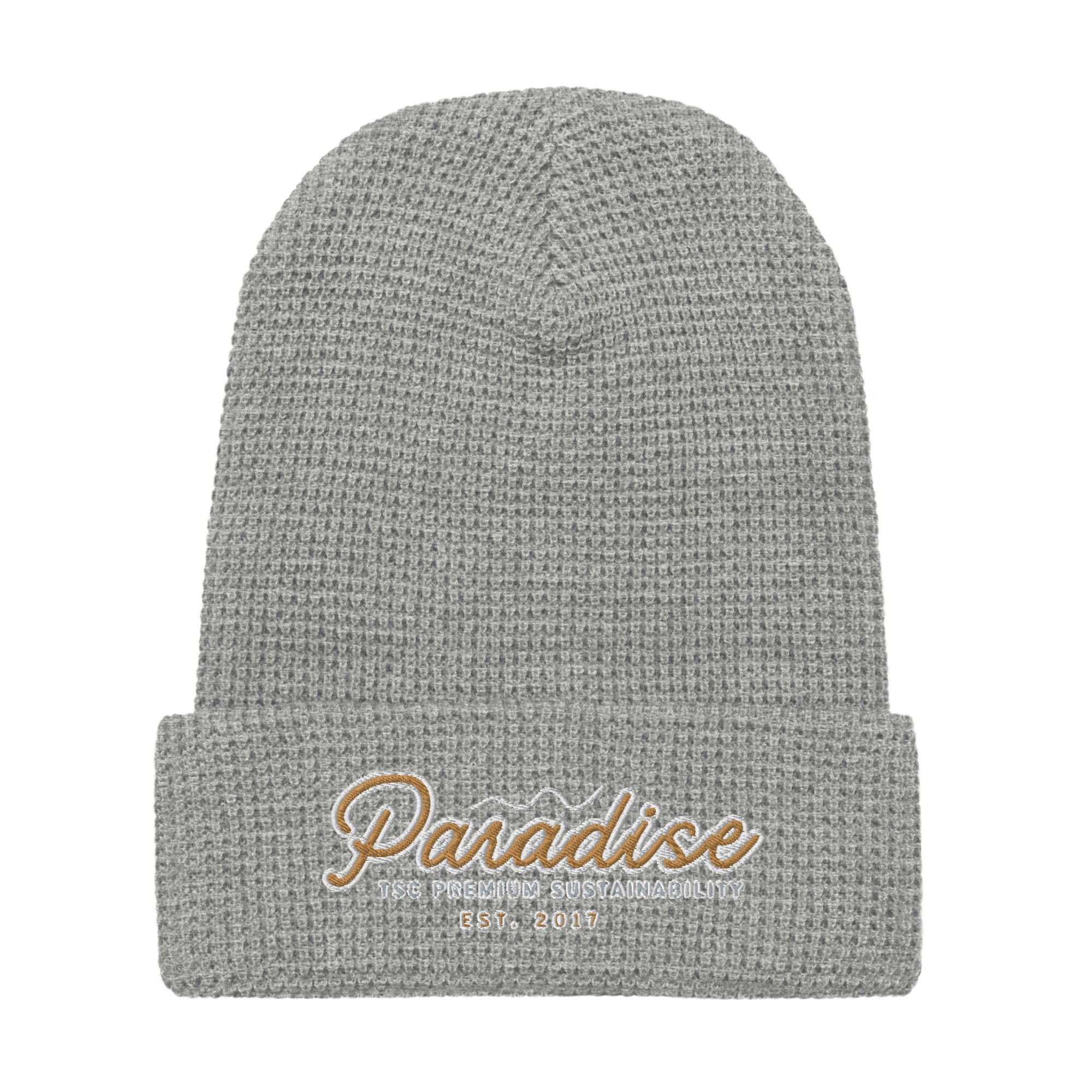 Premium Paradise Waffle Beanie | Embroidered Cap