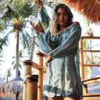 2019 Bohemian Off-Shoulder Beach Dress (Wrinkled Design)