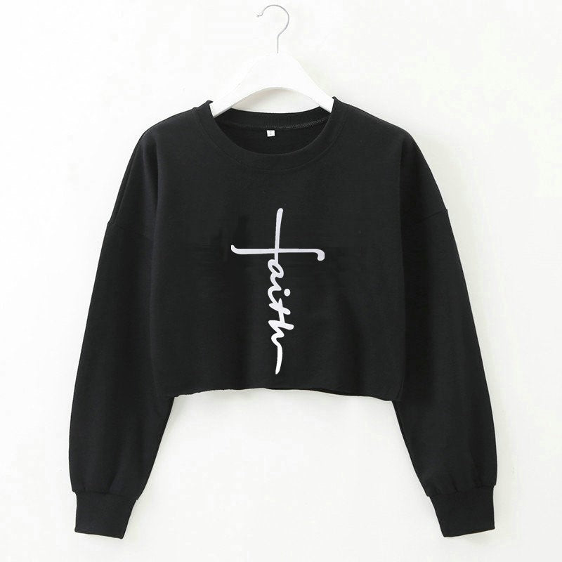 Street Style Letter Print Long Sleeve Round Neck Pullover | Streetwear