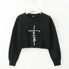 Street Style Letter Print Long Sleeve Round Neck Pullover | Streetwear