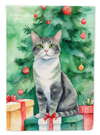 Ural Rex Cat By the Christmas Tree Garden Flag