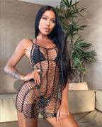 Handcrafted Crochet Beach Cover-Up Dress with Beads