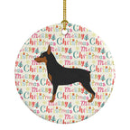 Miniature Pinscher Merry Christmas Ceramic Ornament