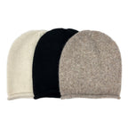 Black Essential Knit Alpaca Beanie | Embroidered Cap