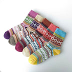 Thick Line Winter Rhombus Wool Socks - Medium Tube