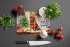 Dogue de Bordeaux Christmas Cookies Glass Cutting Board