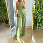 Women’s Tube Top and Straight Pants Set