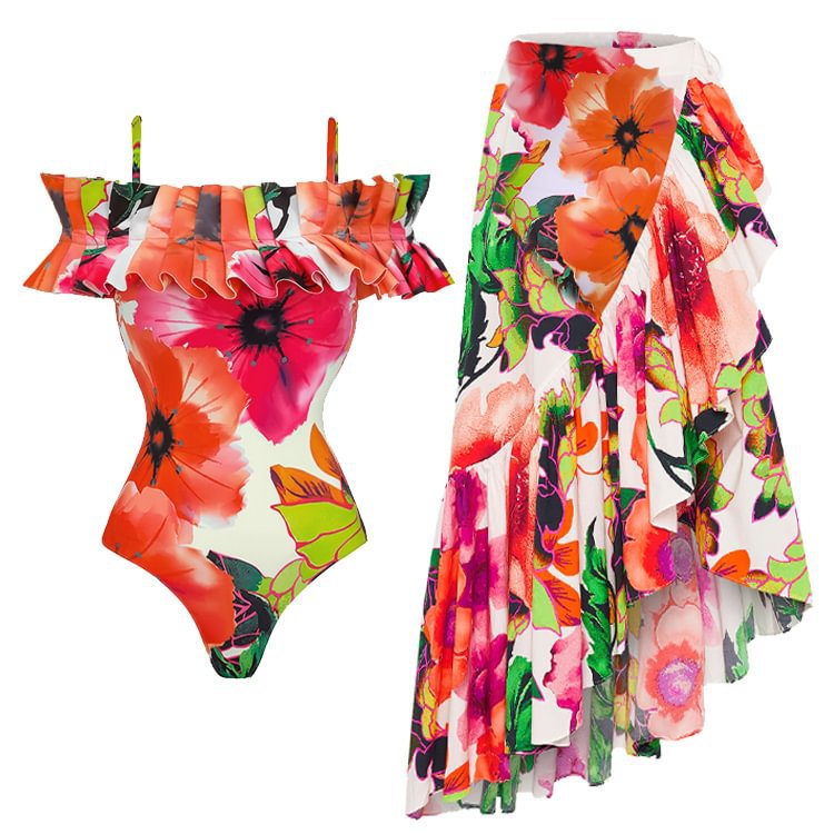 Monet Garden Ruffled One-Piece Swimsuit 2023