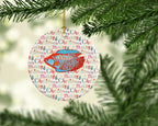 Dwarf Gourami Christmas Ceramic Ornament