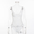 Lace Polka Dot Bodysuit for Intimate Wear