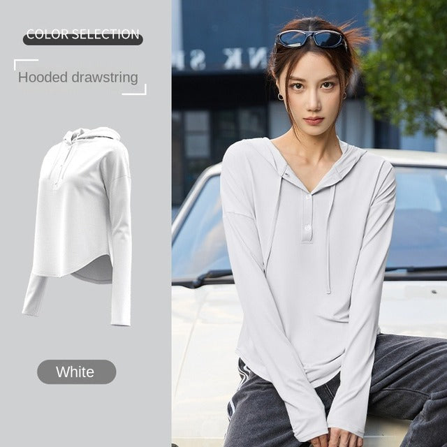 Quick-drying Nude UV Protection Sports Hoodie for Running | Streetwear