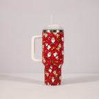 Christmas Stainless Steel Mug 40oz with Handle & Straw