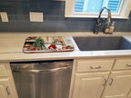 Pekingese Cozy Christmas Dish Drying Mat