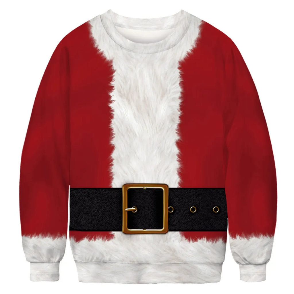 Men's Santa Claus Print Long Sleeve Pullover Sweater | Streetwear