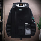 Men's Casual Hooded Windbreaker Jacket - Large Size 4XL