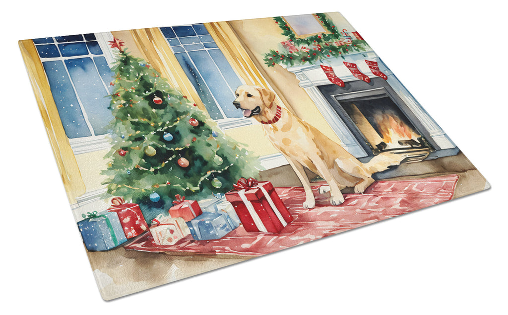 Labrador Retriever Cozy Christmas Glass Cutting Board