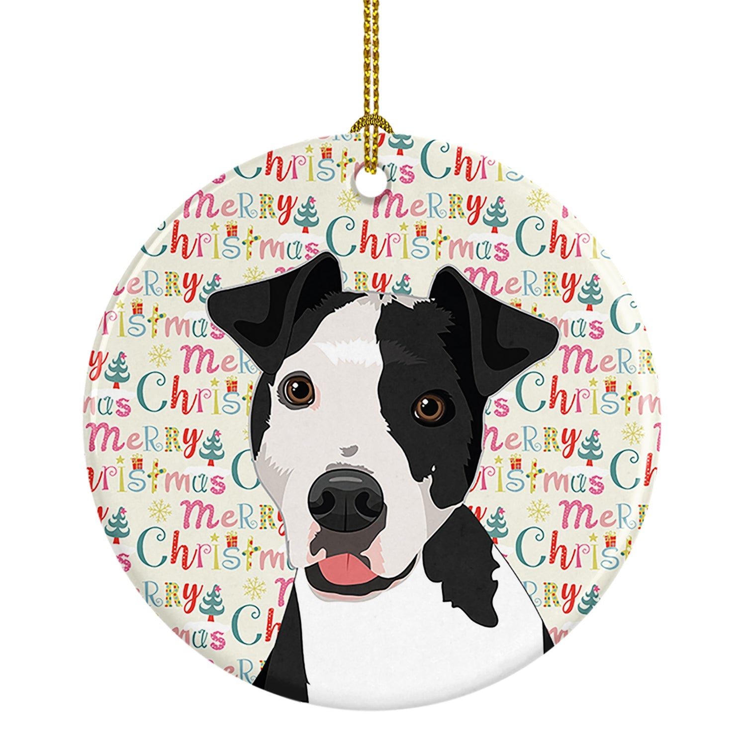 Pit Bull Black #2 Christmas Ceramic Ornament