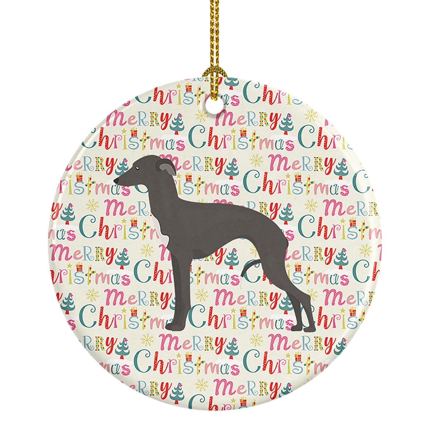 Italian Greyhound #1 Merry Christmas Ceramic Ornament