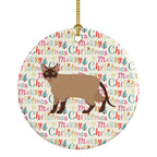 Burmese Cat Christmas Ceramic Ornament