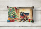 Bullmastiff Cozy Christmas Throw Pillow