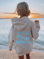 Colorful 3D Printed Loose Hooded Sweater