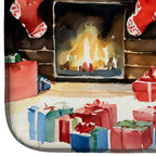 Norwegian Buhund Cozy Christmas Dish Drying Mat