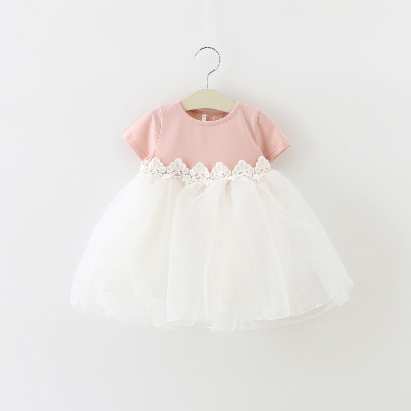 New Summer Girls' Short Sleeve Princess Dress