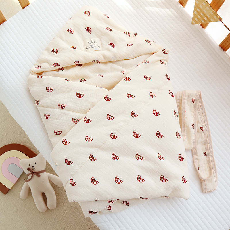 Newborn Crepe Beanie Fleece Quilted Bag | Embroidered Cap