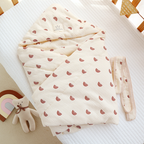 Newborn Crepe Beanie Fleece Quilted Bag | Embroidered Cap